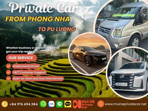 Private Car From Phong Nha To Pu Luong